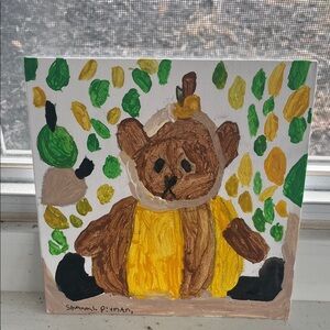Brown and Yellow Bear Canvas Art
